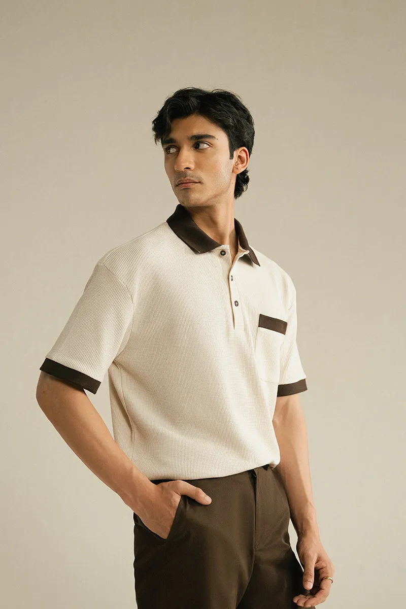 OFF WHITE POLO SHIRT