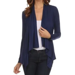 Open Draped Cardigan in Navy