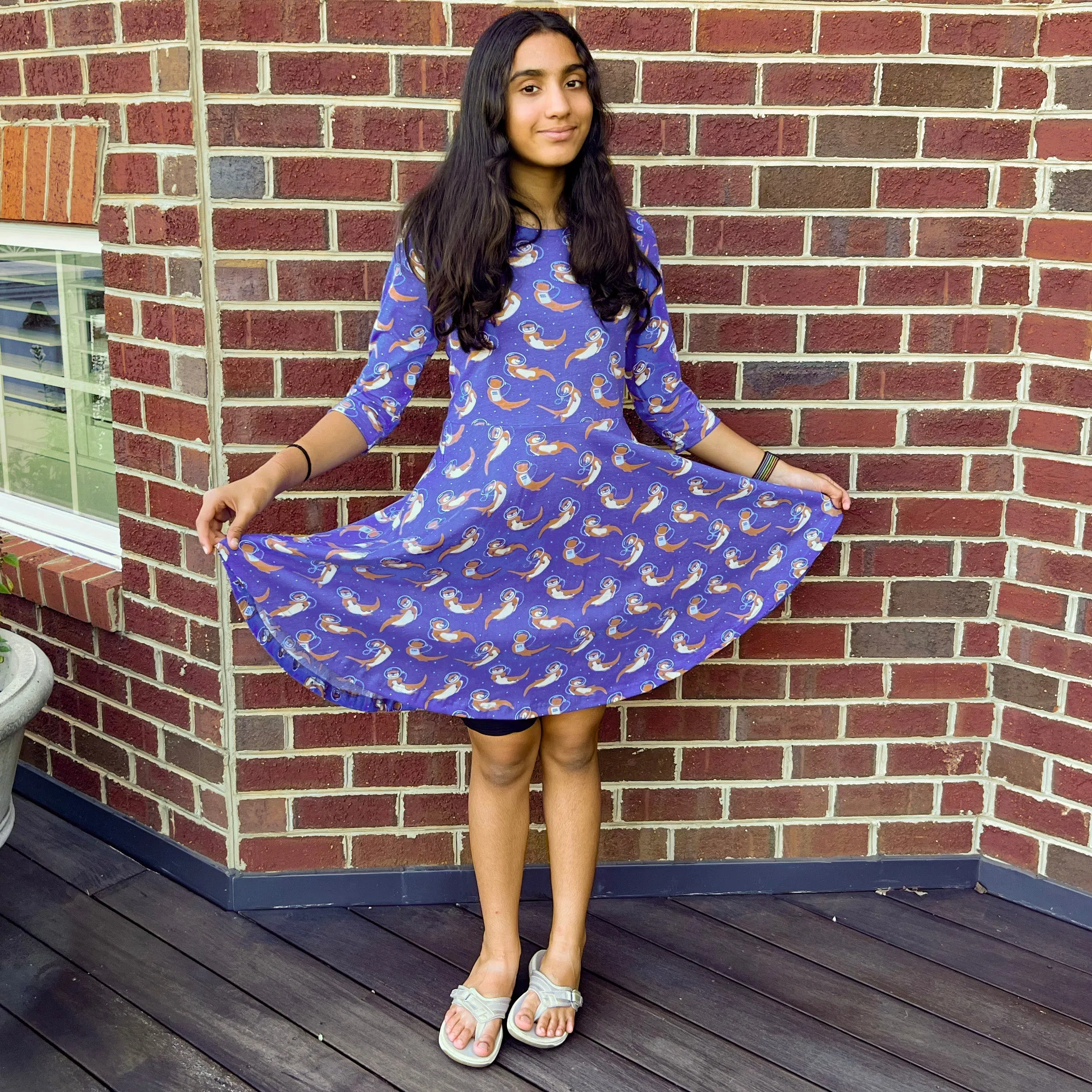 Otters in Space Kids Twirl Dress [FINAL SALE]