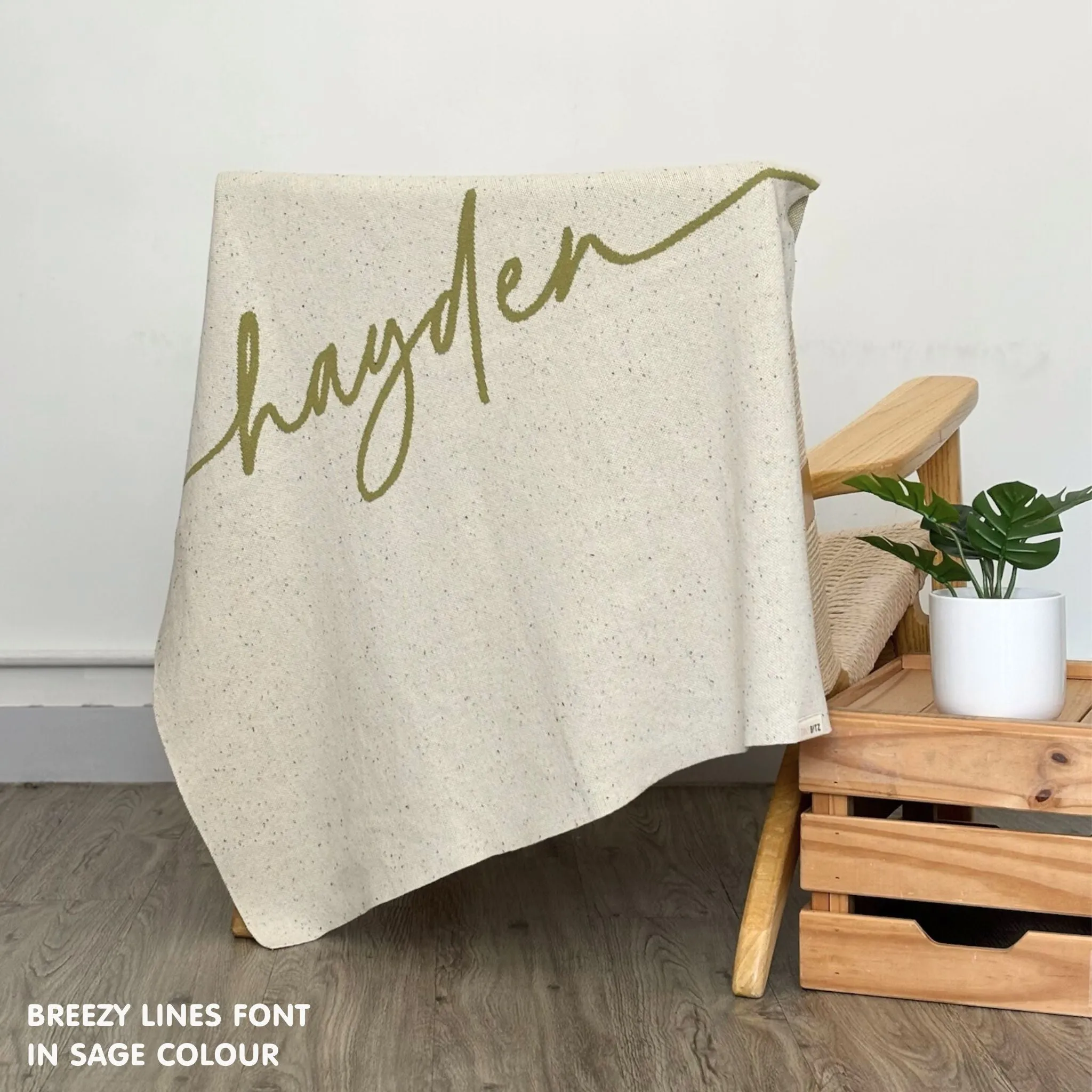 Personalized Blanket for Babies and Kids (Cream Confetti)