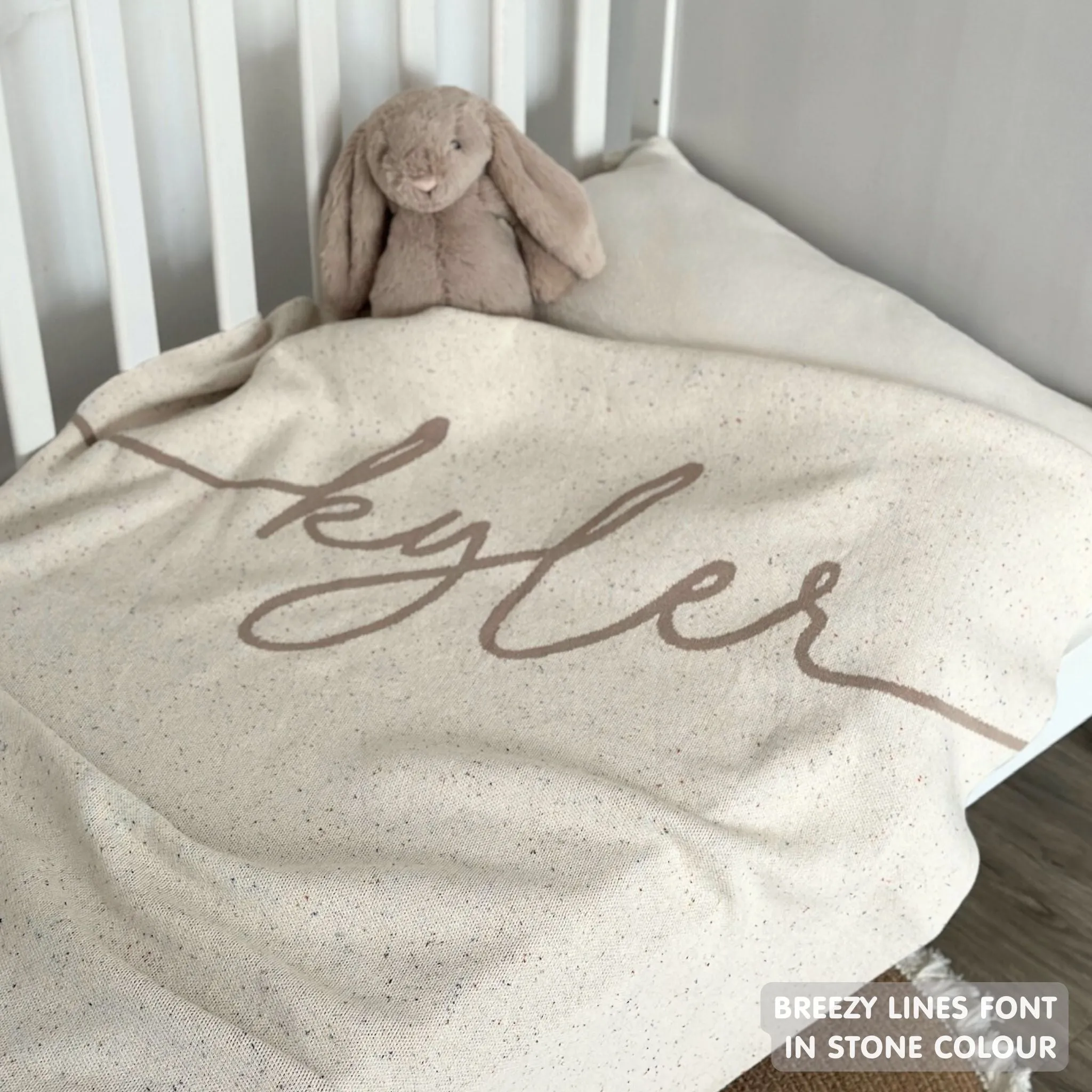 Personalized Blanket for Babies and Kids (Cream Confetti)