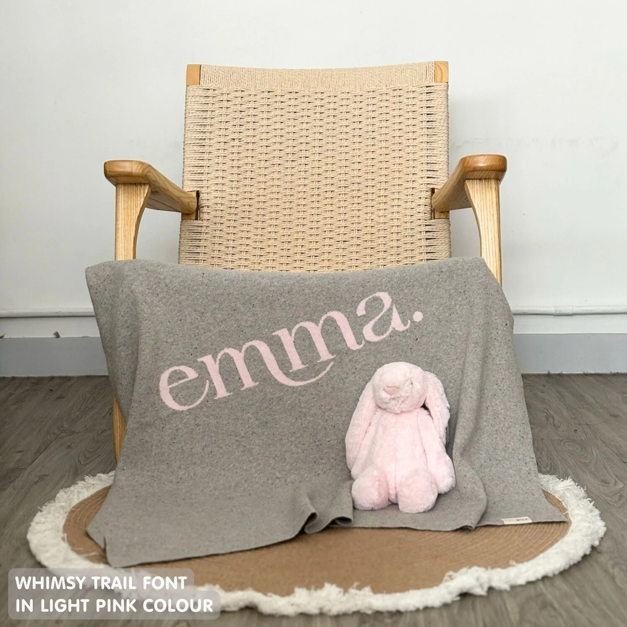 Personalized Blanket for Babies and Kids (Grey Confetti)