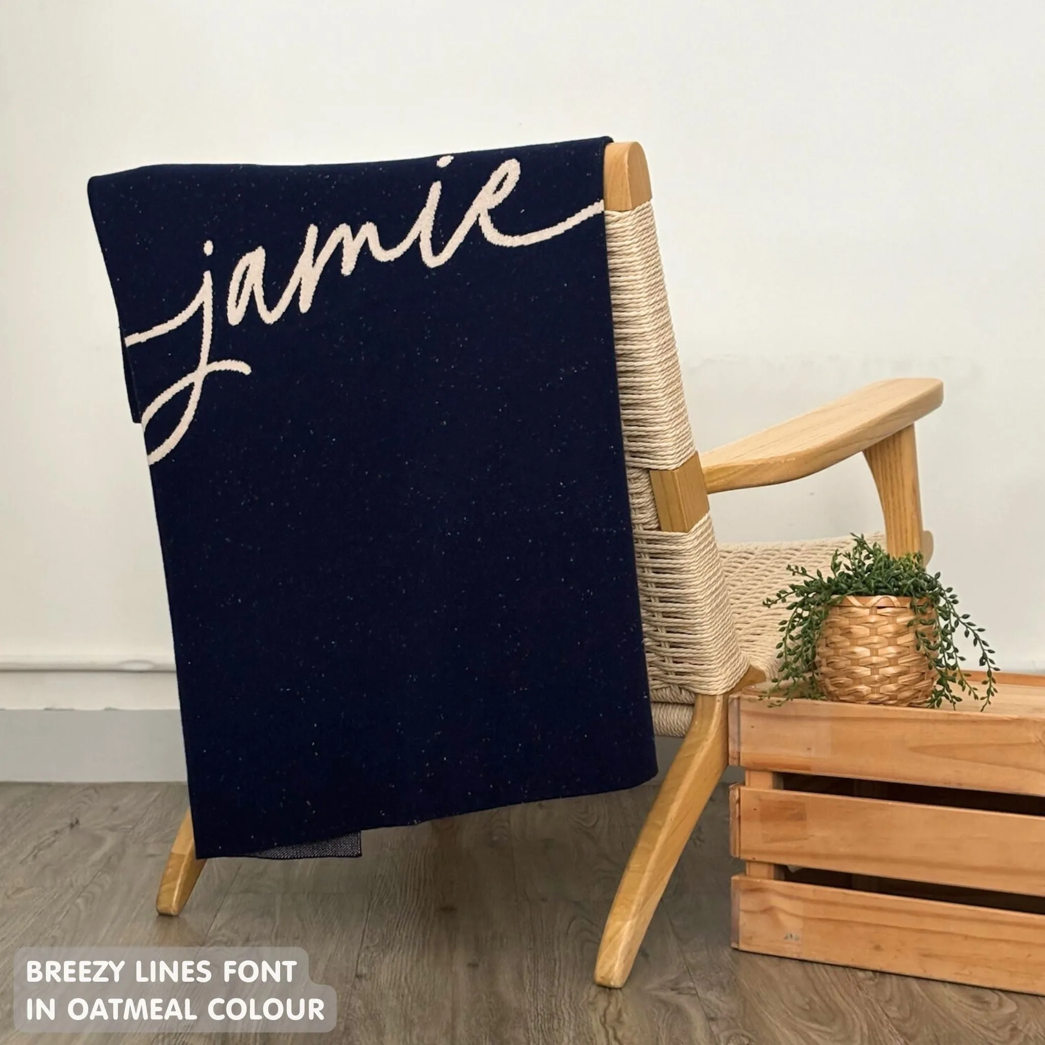 Personalized Blanket for Babies and Kids (Navy Confetti)