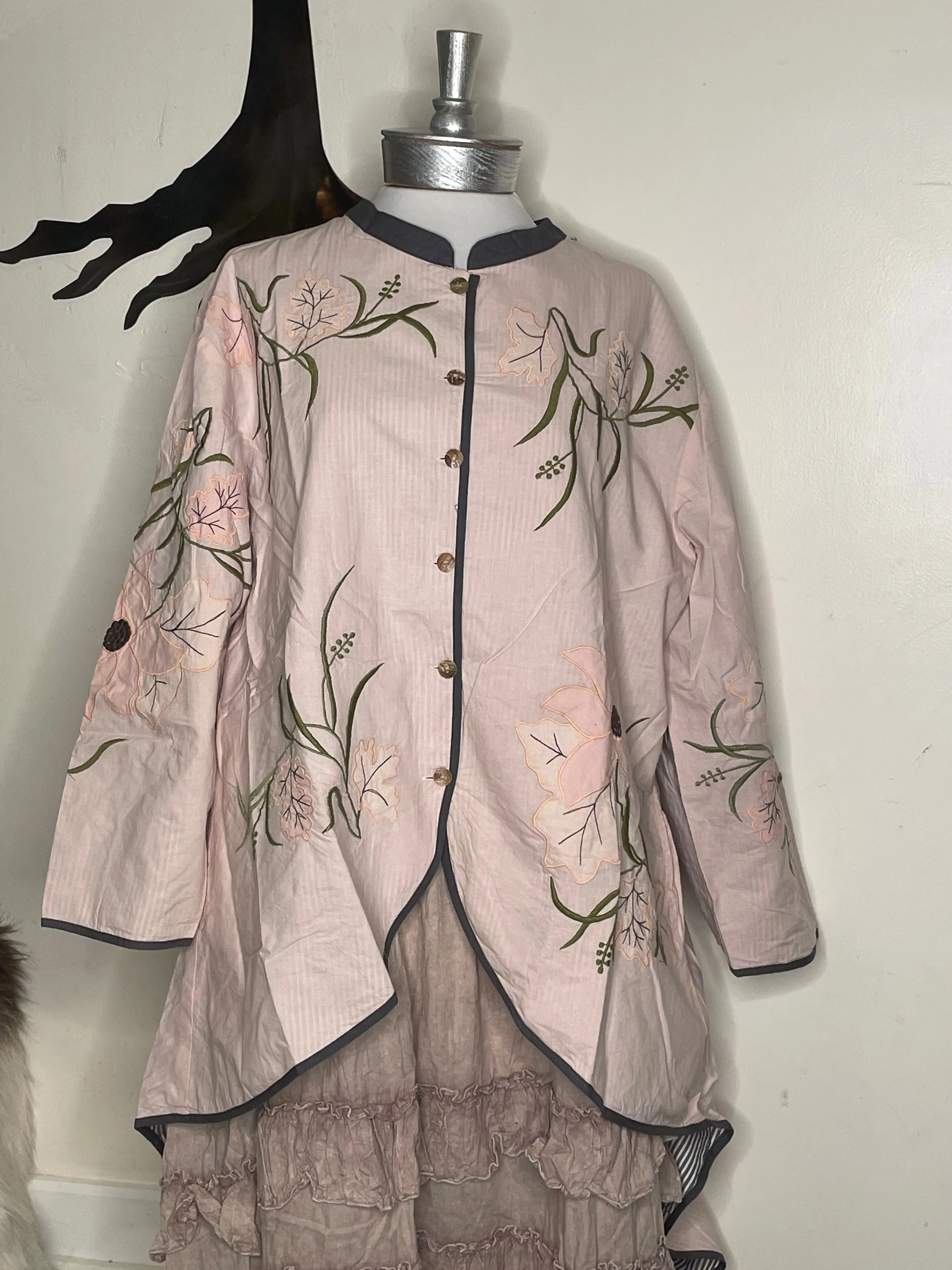 Pink Embroidered Jacket by Paper Lace
