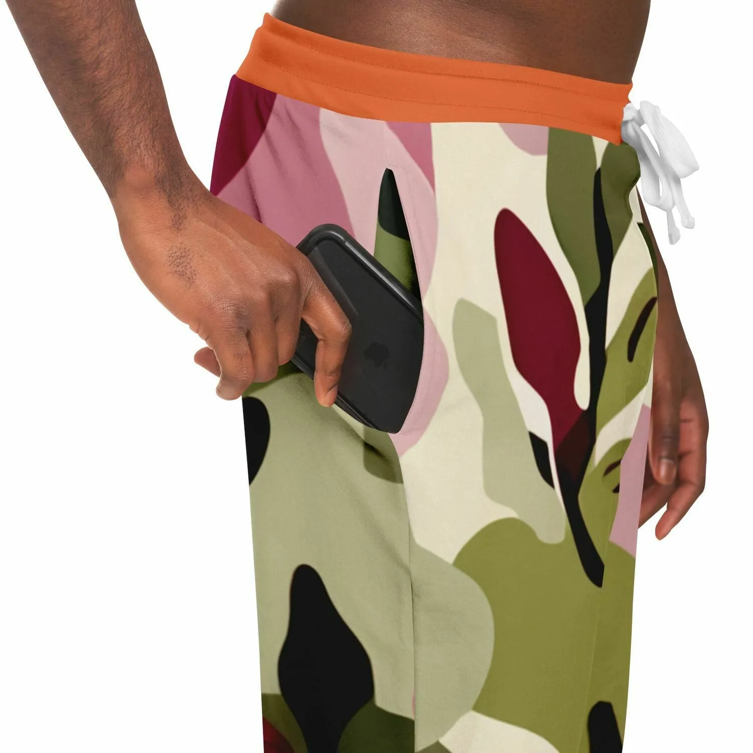 Pink Tulip Abstract Eco-Poly Camo Unisex Joggers