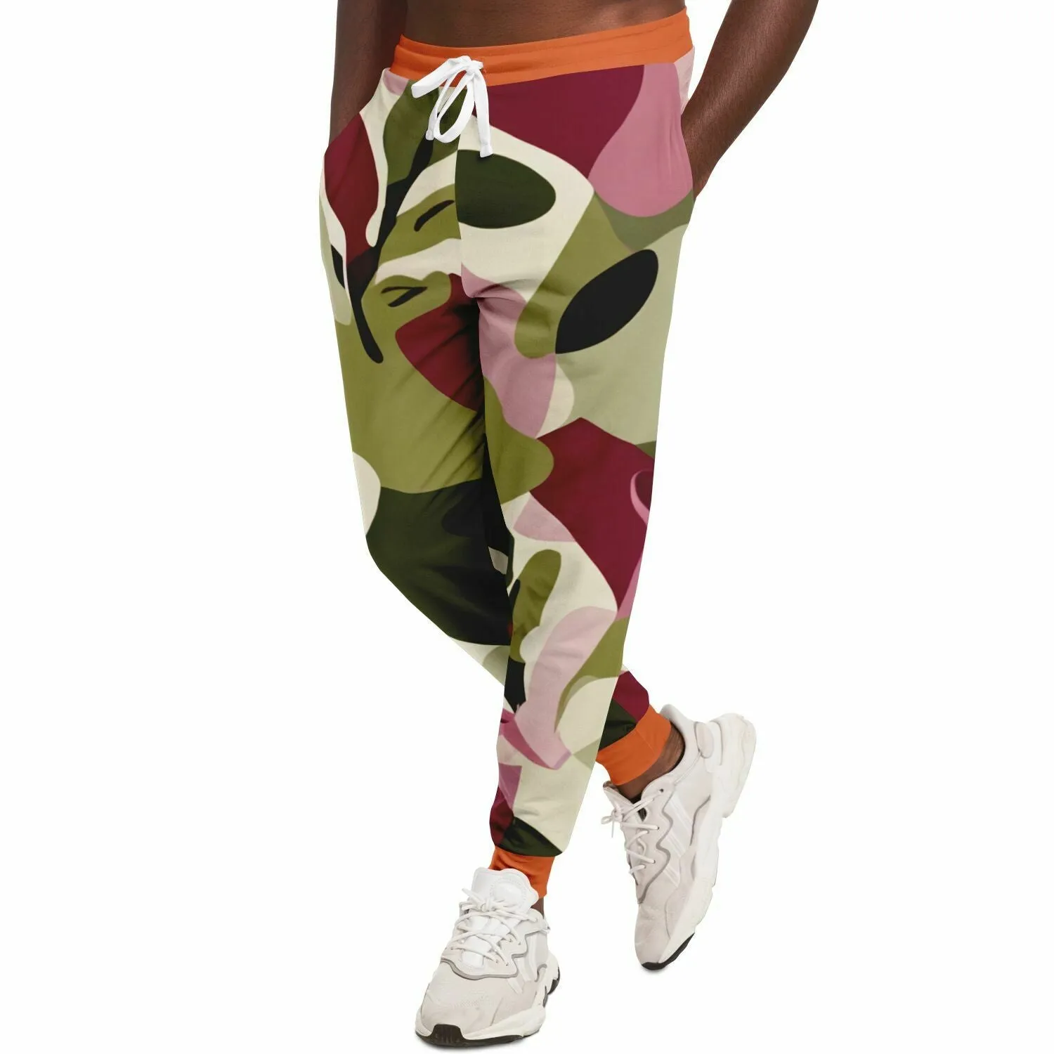 Pink Tulip Abstract Eco-Poly Camo Unisex Joggers