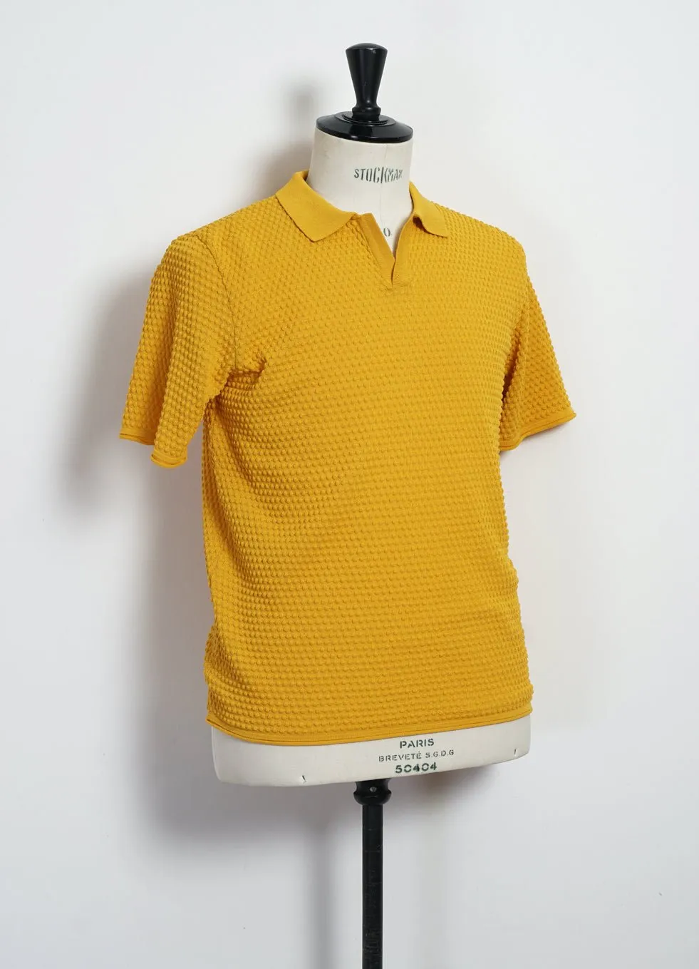 POLO | Short Sleeve Spot Knit Shirt | Ocra