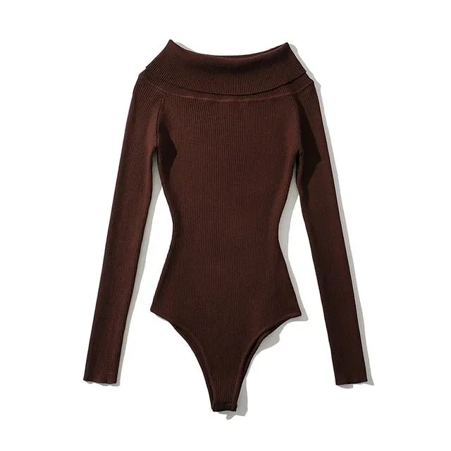 Pre Order:  Off-the-Shoulder Knitted Bodysuit