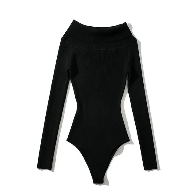 Pre Order:  Off-the-Shoulder Knitted Bodysuit