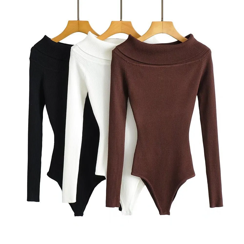 Pre Order:  Off-the-Shoulder Knitted Bodysuit