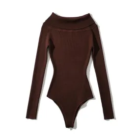 Pre Order:  Off-the-Shoulder Knitted Bodysuit