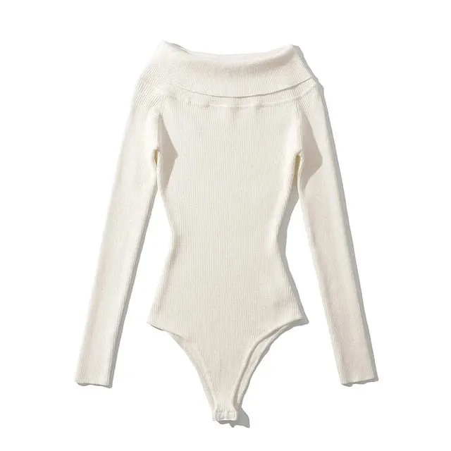 Pre Order:  Off-the-Shoulder Knitted Bodysuit