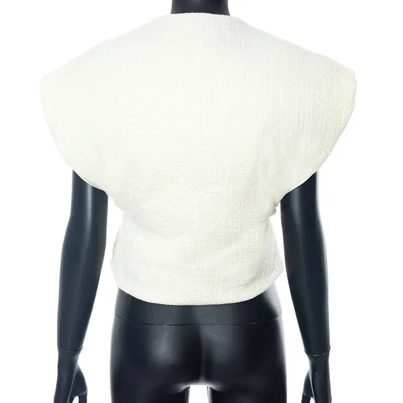 Pre Order:  Wide Shoulder Cotton-Padded Vest