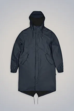 Rains Long Fishtail  Parka Jacket - Navy