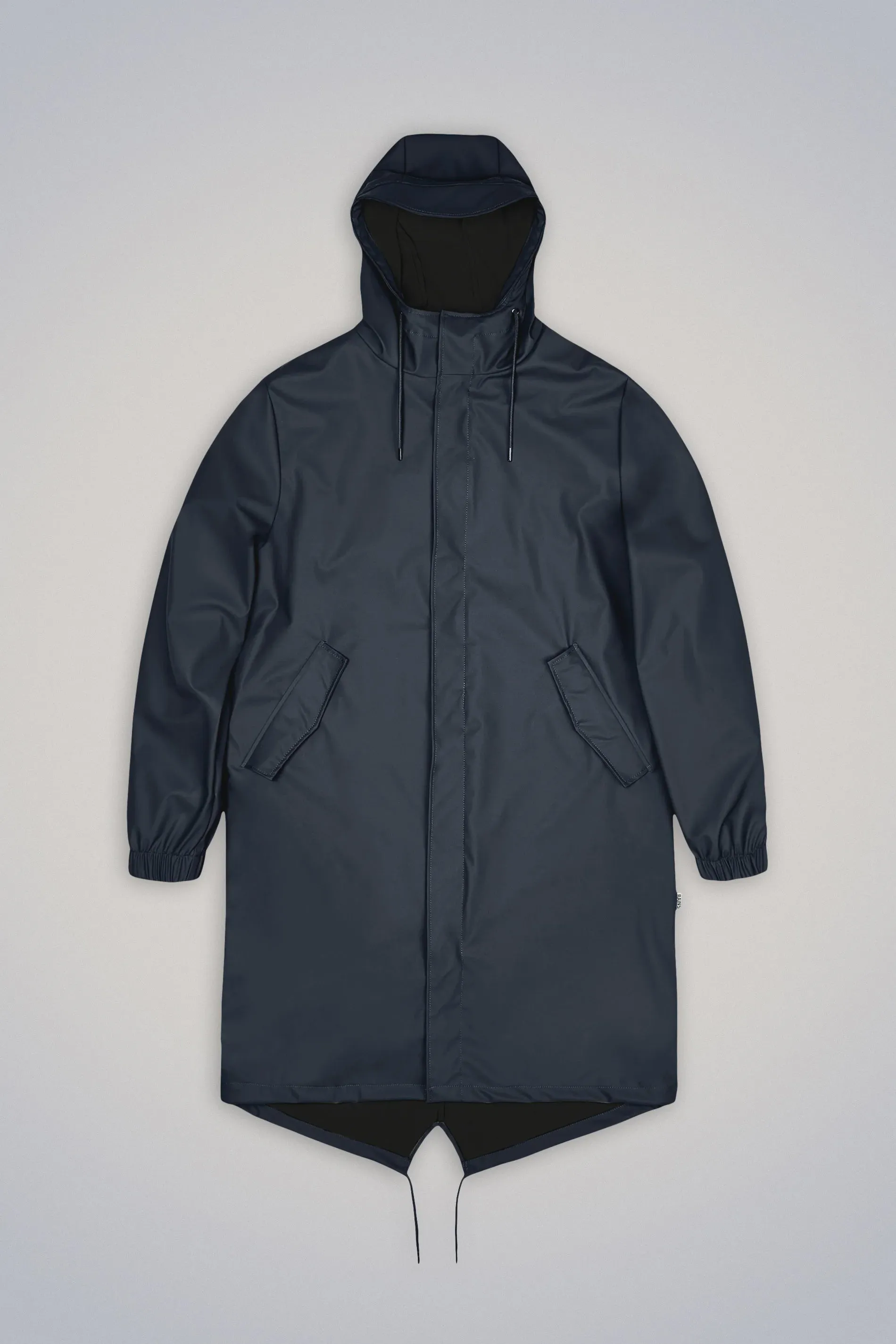 Rains Long Fishtail  Parka Jacket - Navy