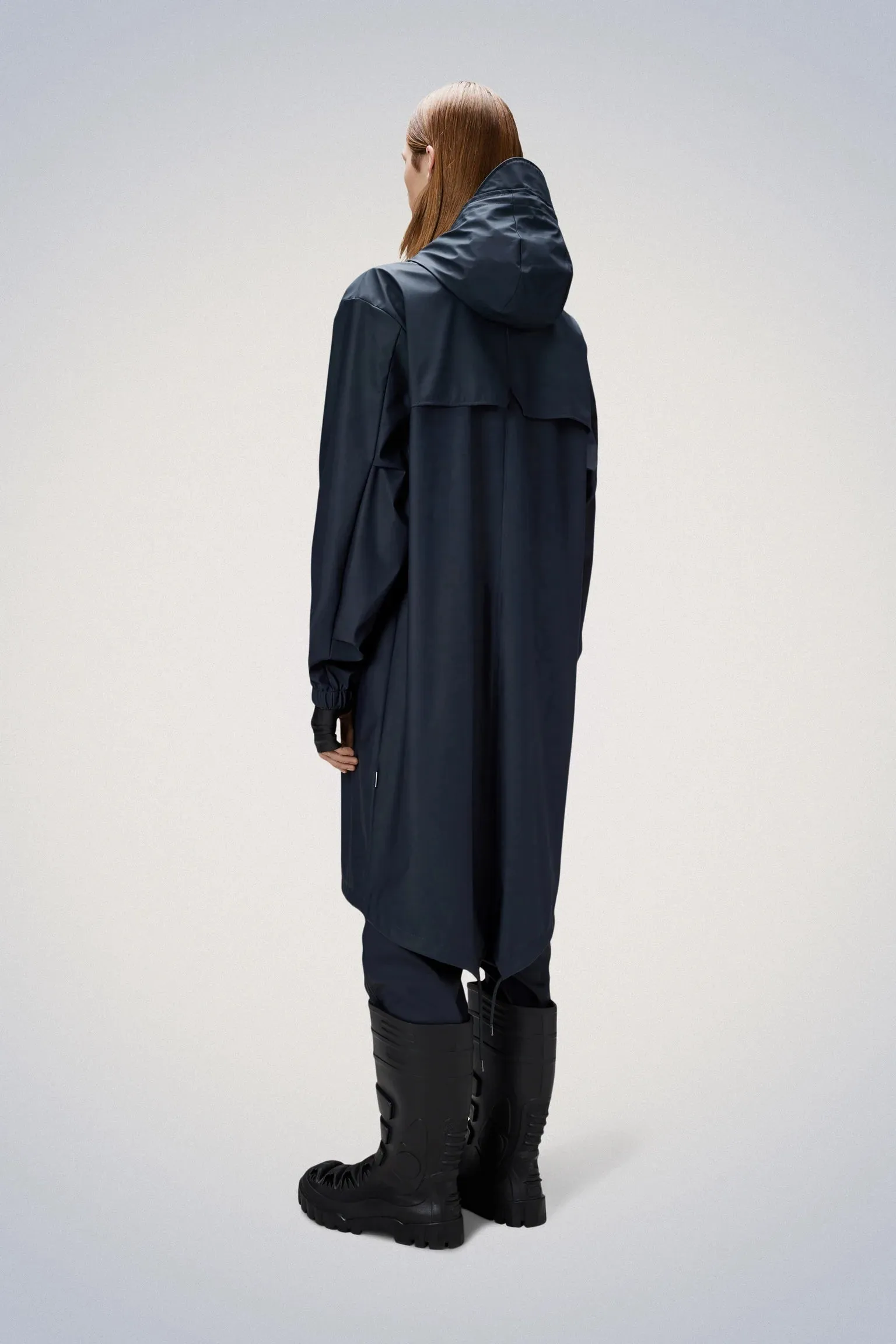 Rains Long Fishtail  Parka Jacket - Navy