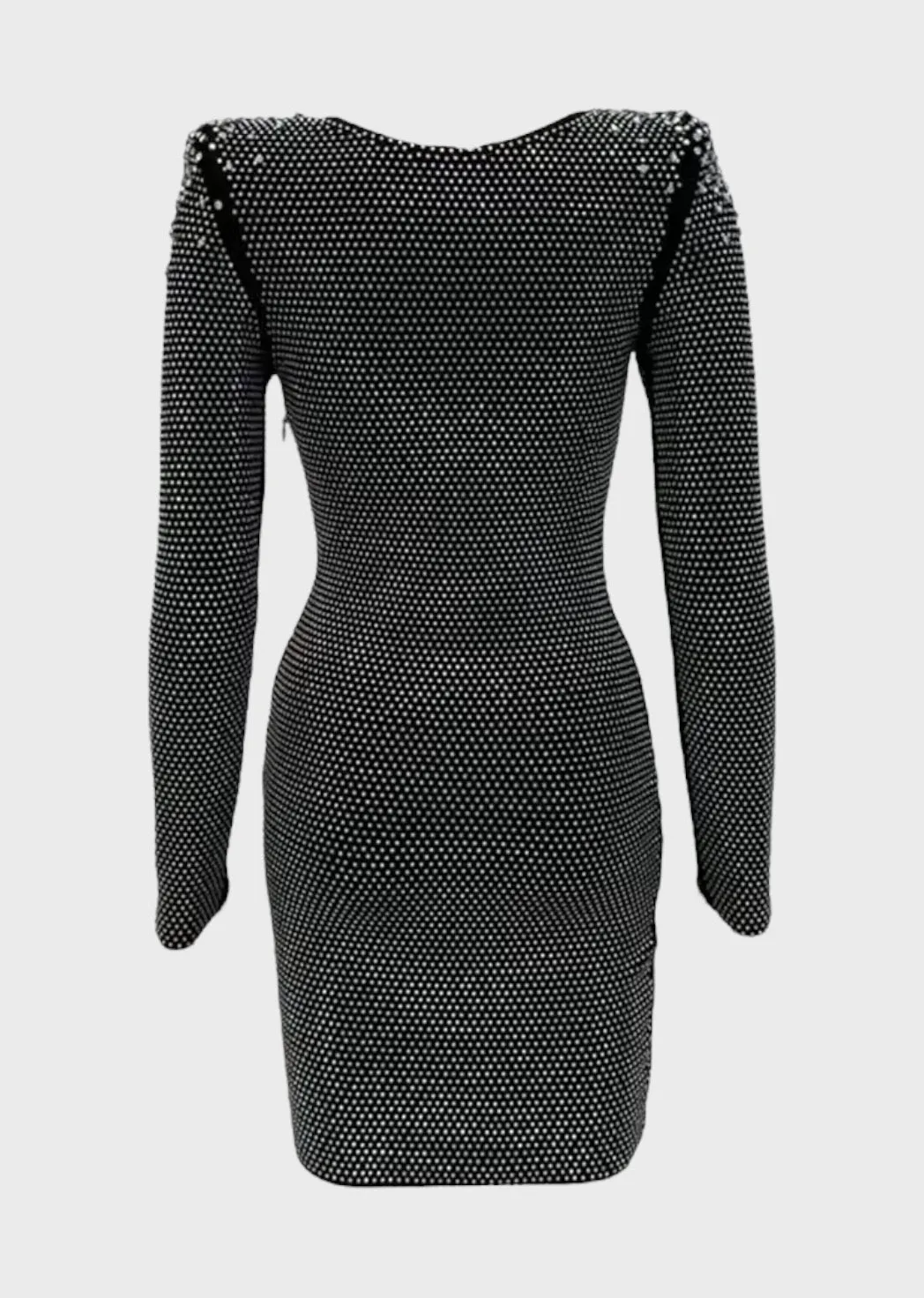 Ramira Mesh Insert Rhinestone Dress