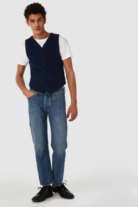 Reo Vest in Indigo Panama