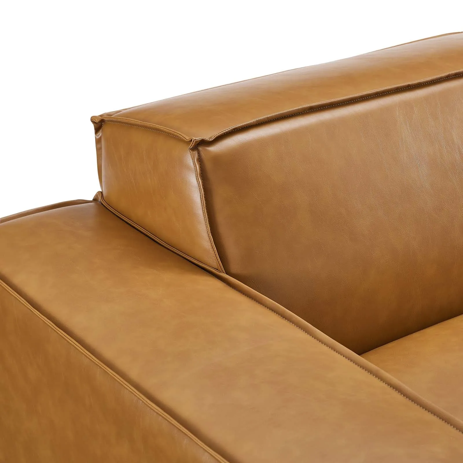 Restore 4-Piece Vegan Leather Sectional Sofa Tan EEI-4709-TAN