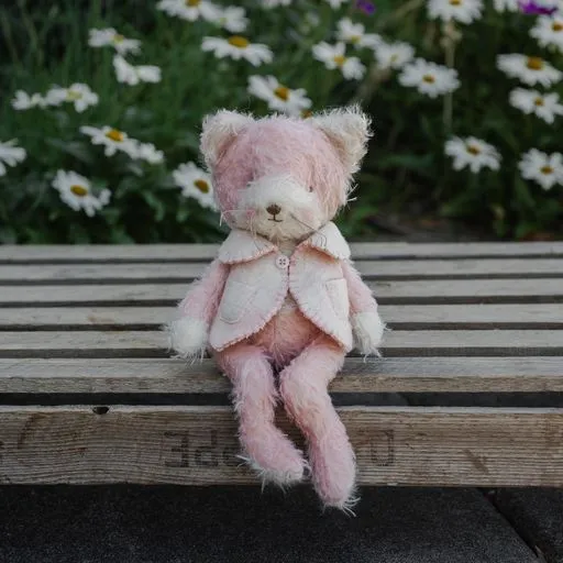 RETIRED - Hutch Studio Original - Mae I. Meow- Hand-Crafted Mohair & Vintage Wool Cat