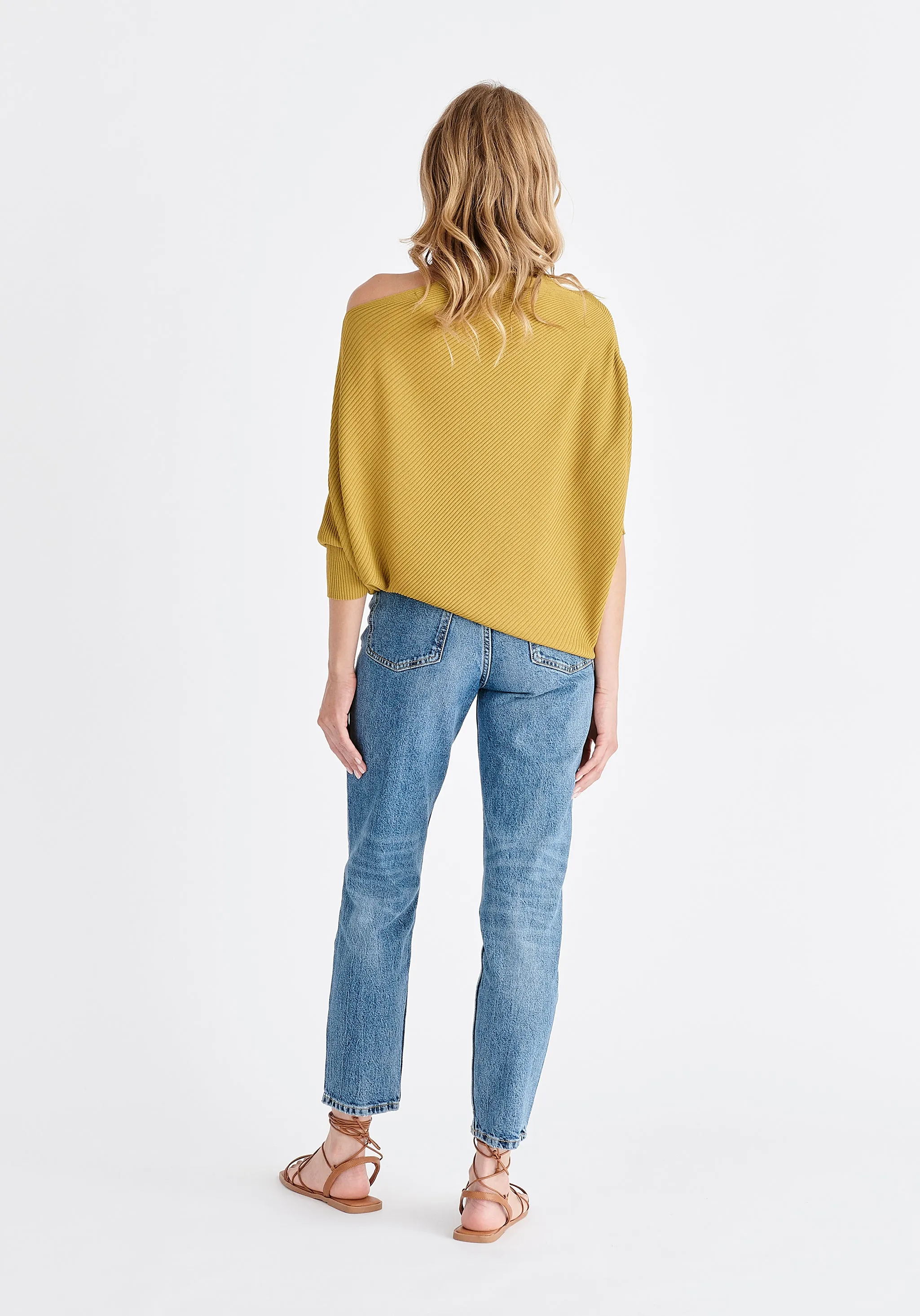 Ribbed Draped Knitted Top