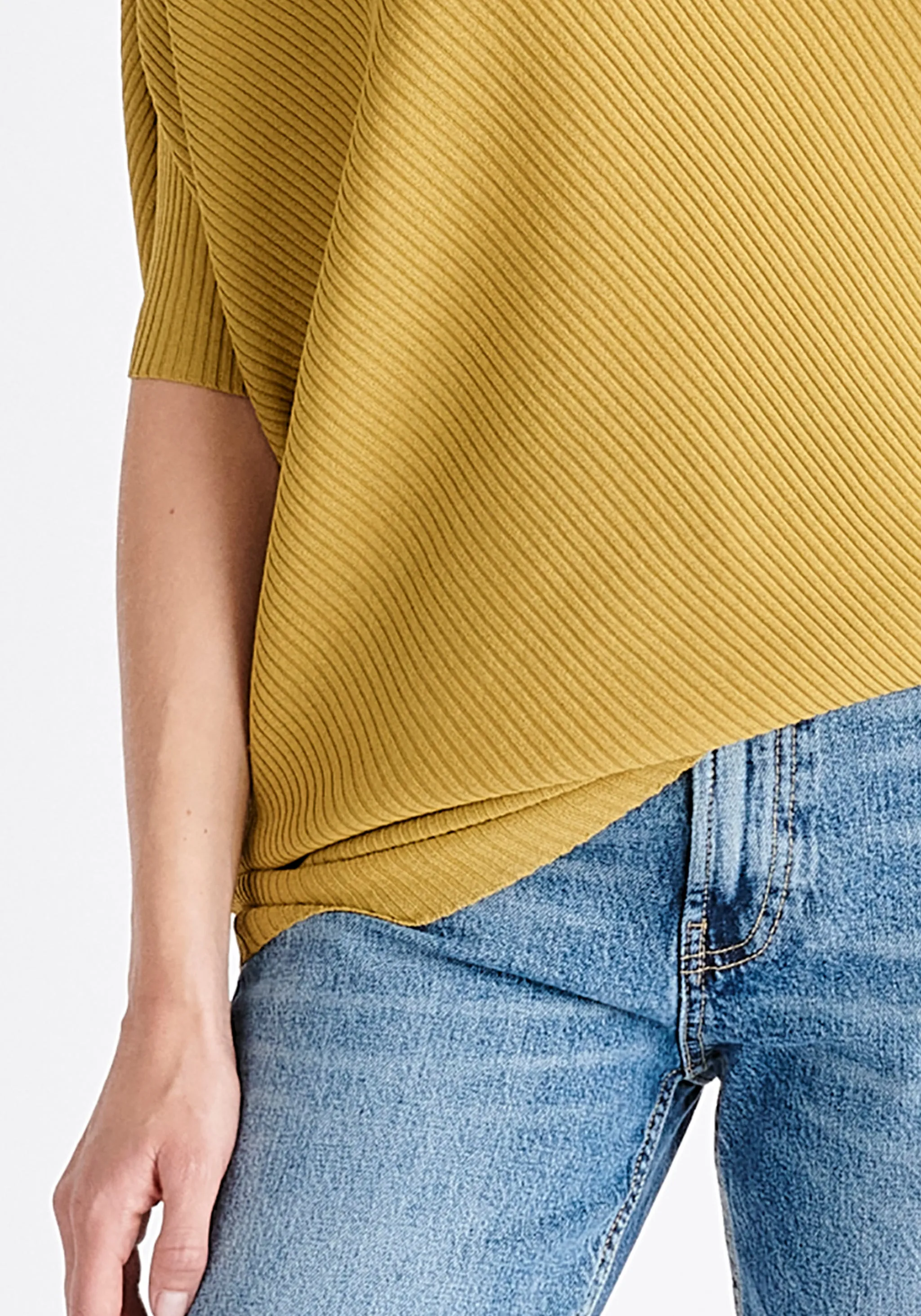 Ribbed Draped Knitted Top