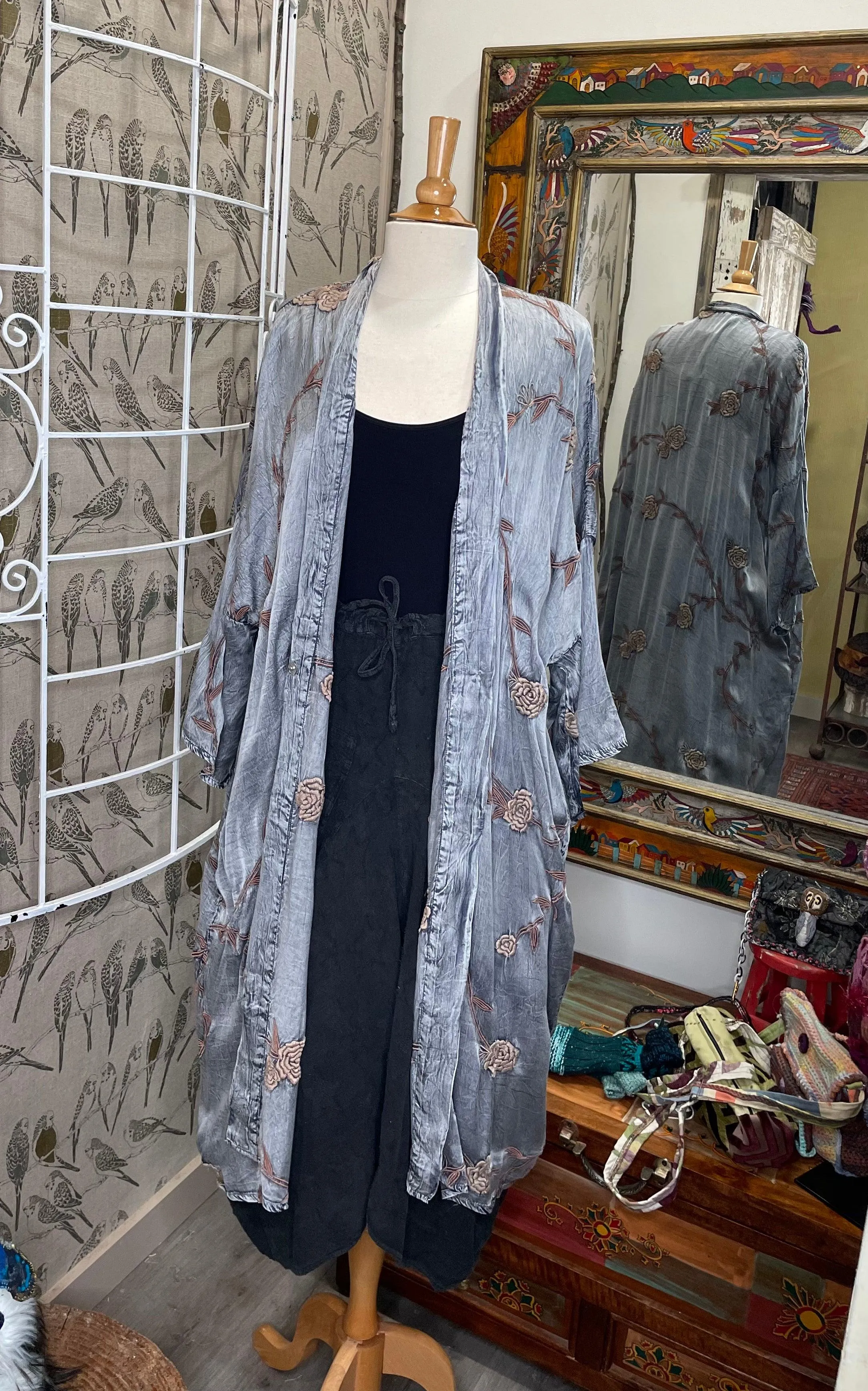 Rose Silk Duster Jacket by The Paperlace