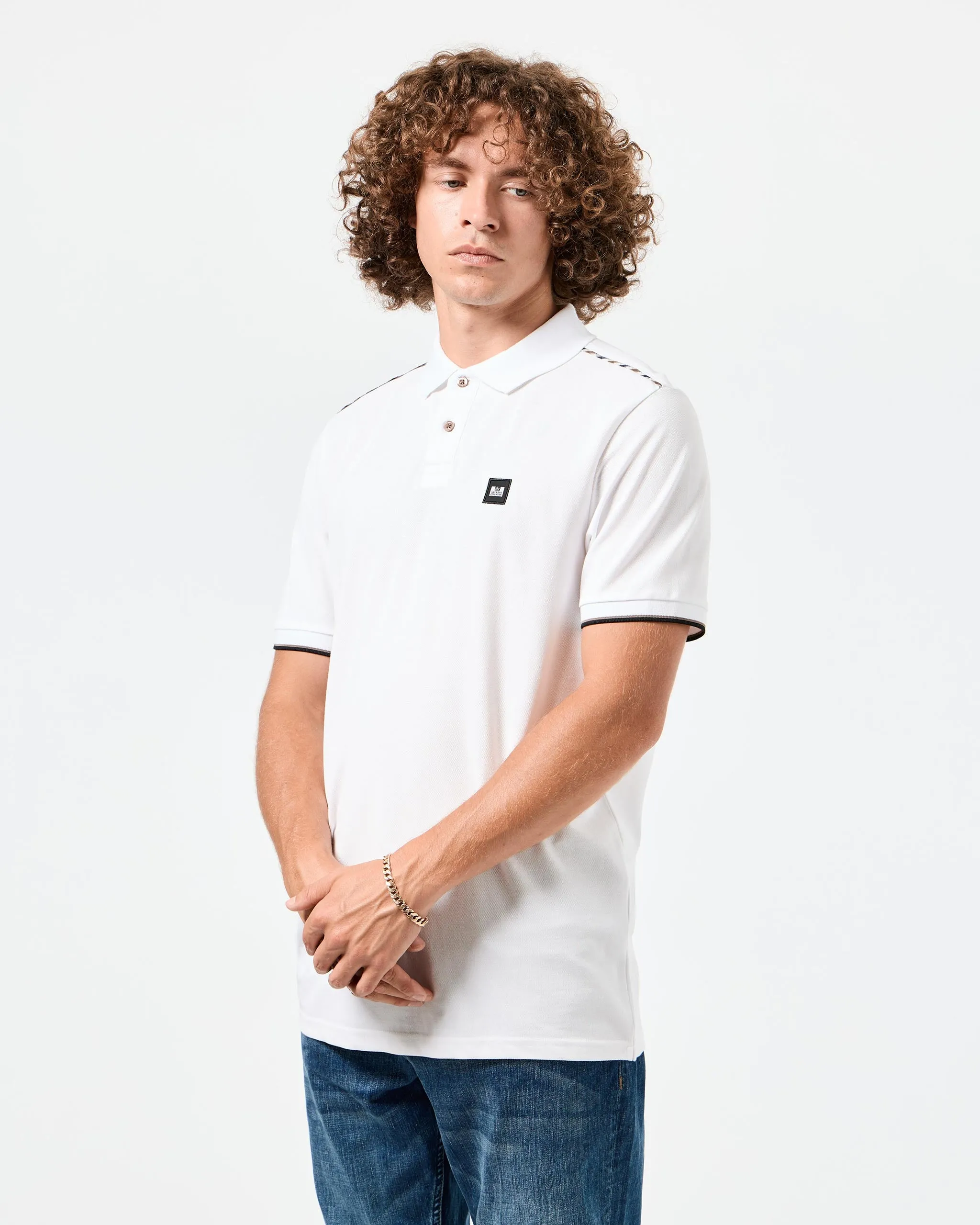 Sakai Polo Shirt White/Mid House Check