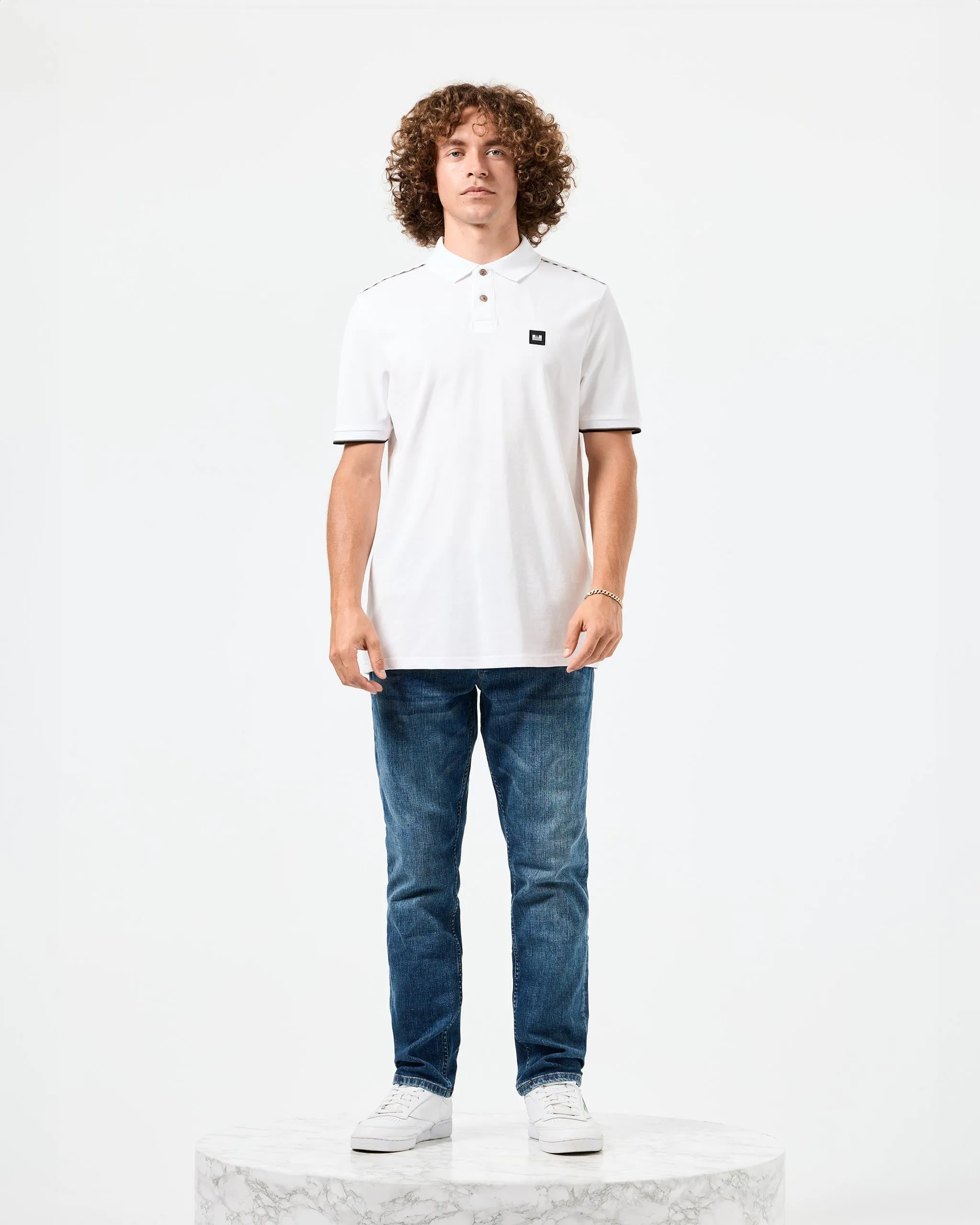 Sakai Polo Shirt White/Mid House Check