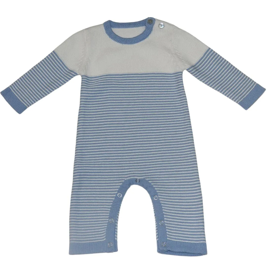 Seed Stitched Striped Cotton Onesie