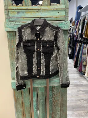 Sequins Illusion Denim Jacket by Adore