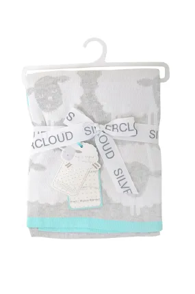 Silver Cloud Counting Sheep Knitted Pram & Moses Blanket
