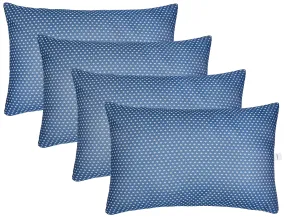 Solimo Microfibre & Polyester 4-Piece Premium Bed Pillow Set, Microfibre, Blue & White, 43 X 69 X 17 Cm