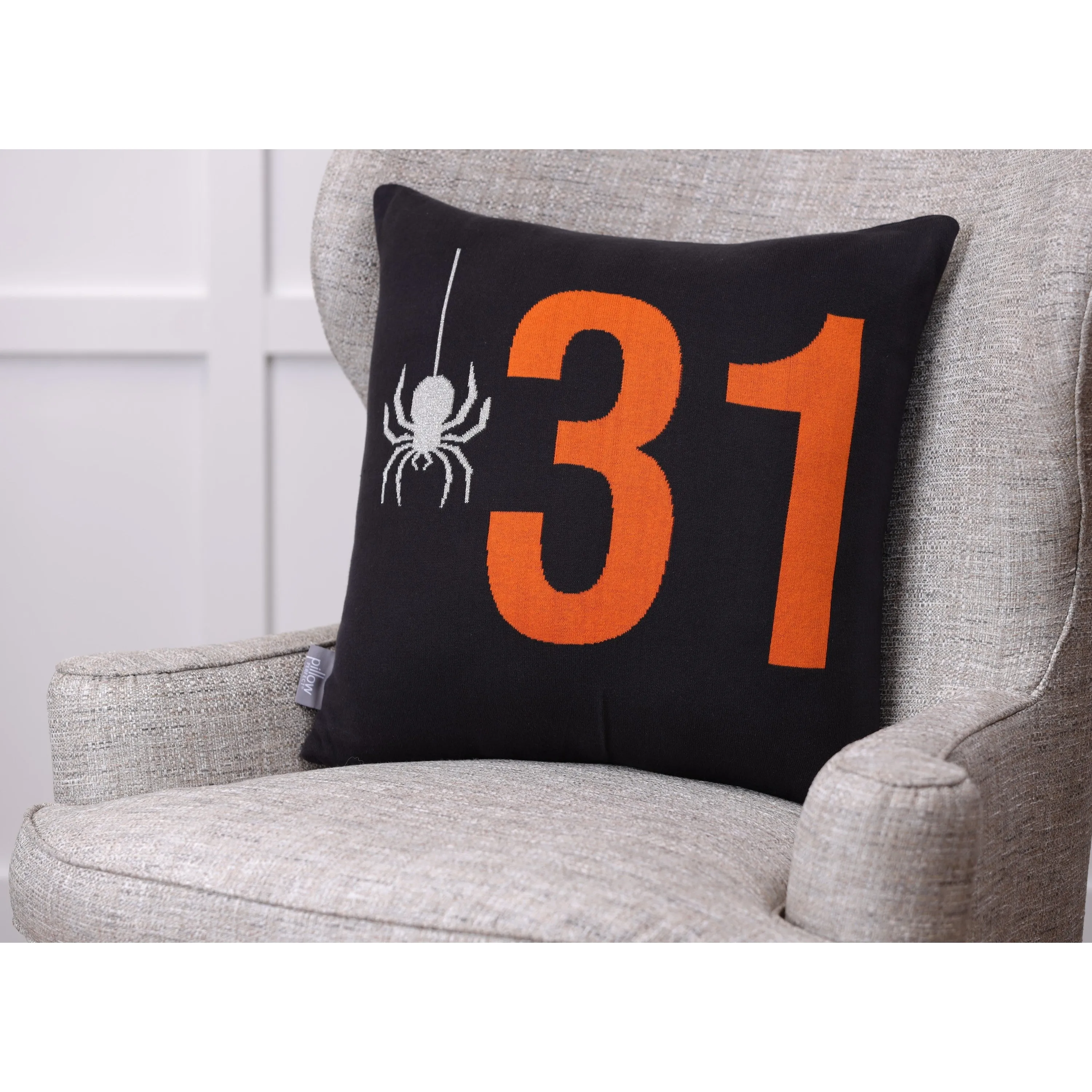 Spider 31 Orange 18-inch Throw Pillow