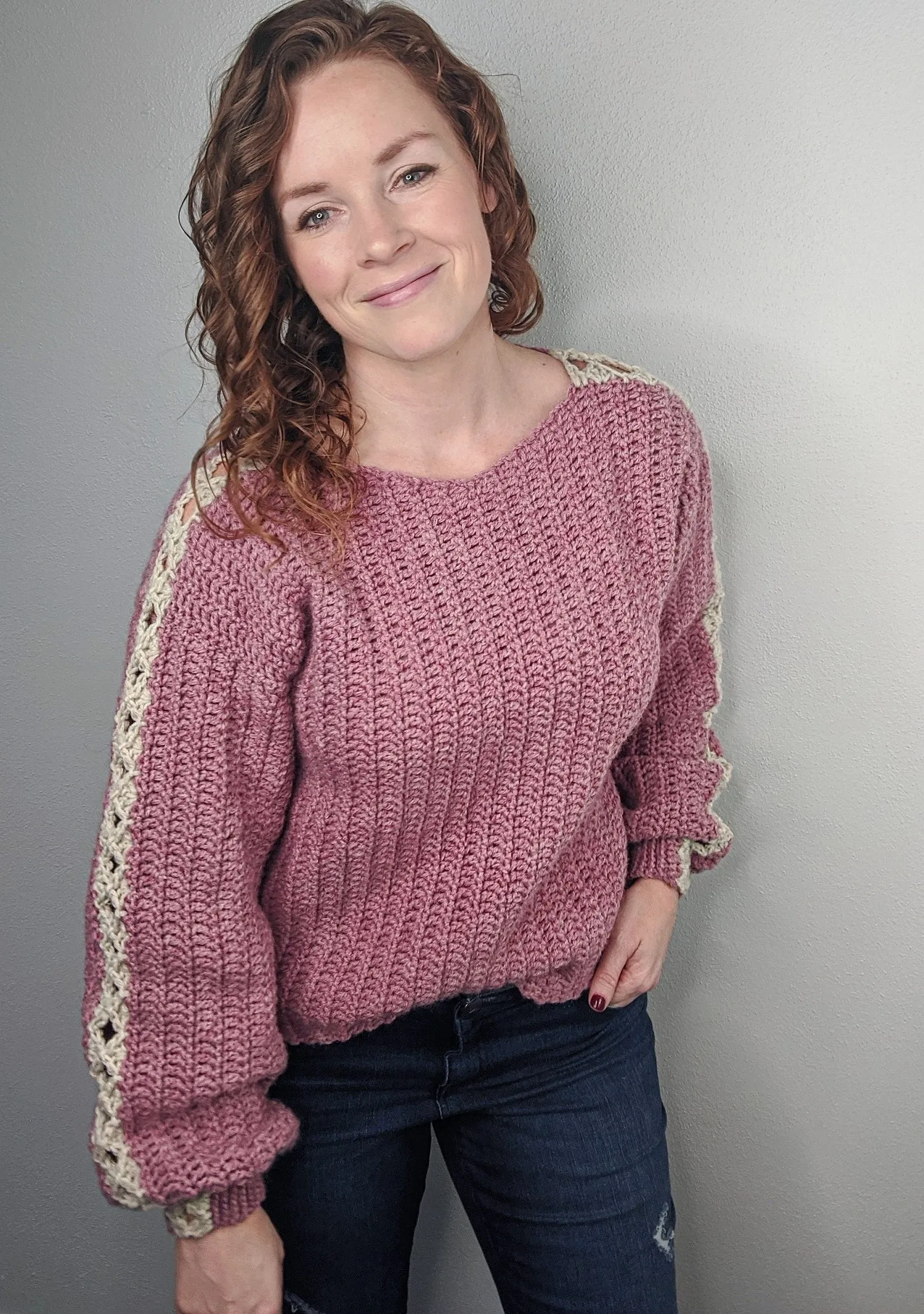 Statement Sleeve Sweater (Crochet) - Version 1