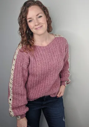 Statement Sleeve Sweater (Crochet) - Version 1