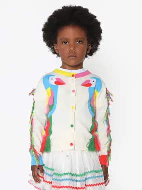 Stella McCartney Girls Knitted Parrot Cardigan in Ivory