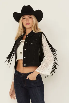 Studded Fringe Vest