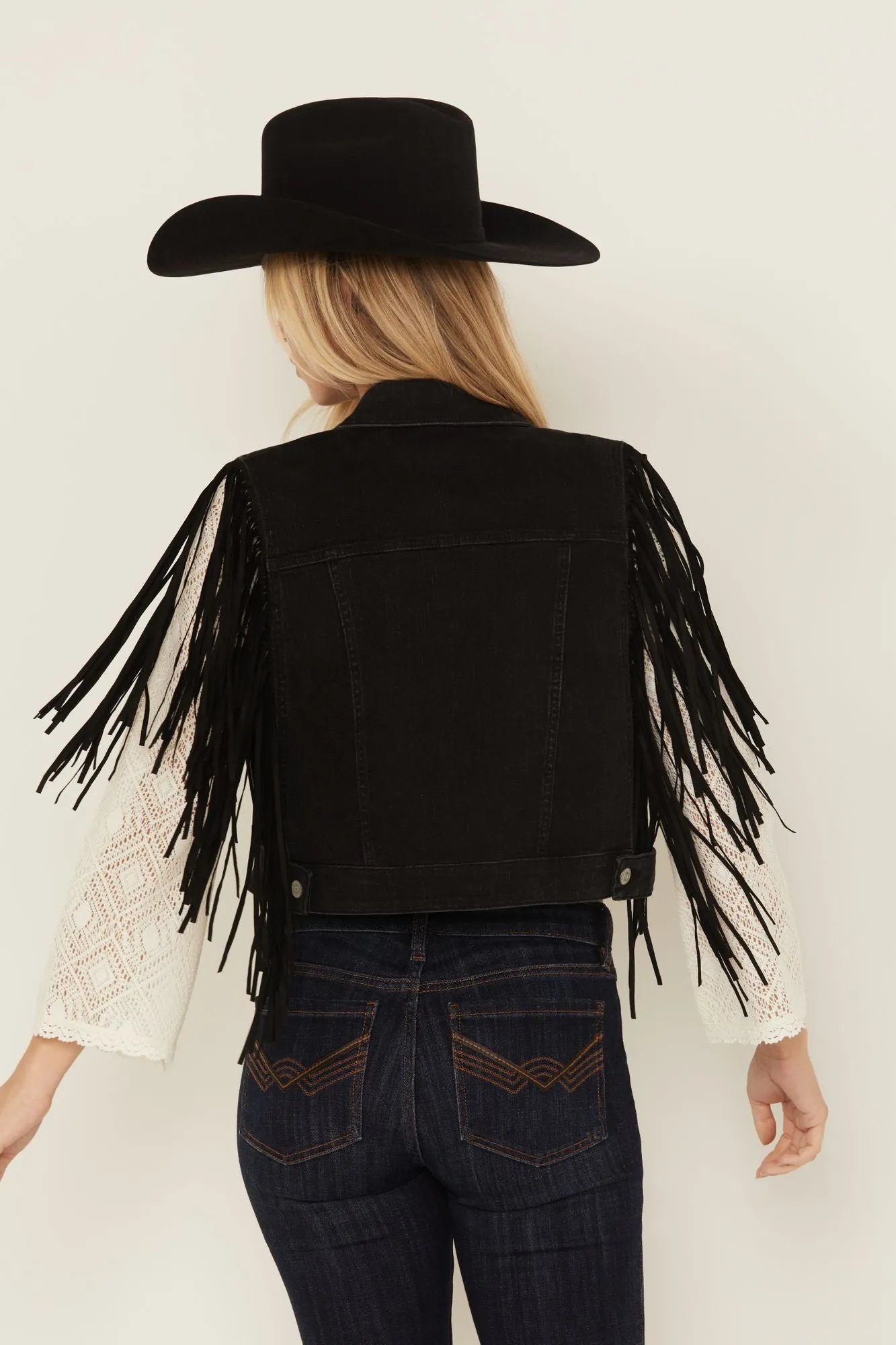 Studded Fringe Vest