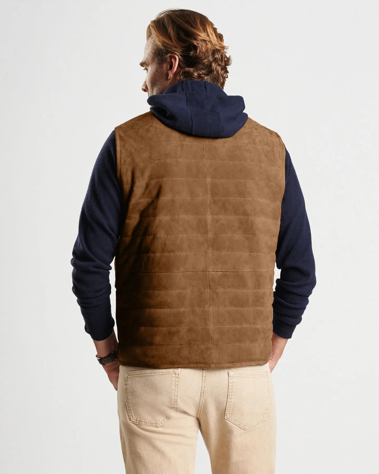 SUEDE GREENWICH VEST - BIRCHWOOD