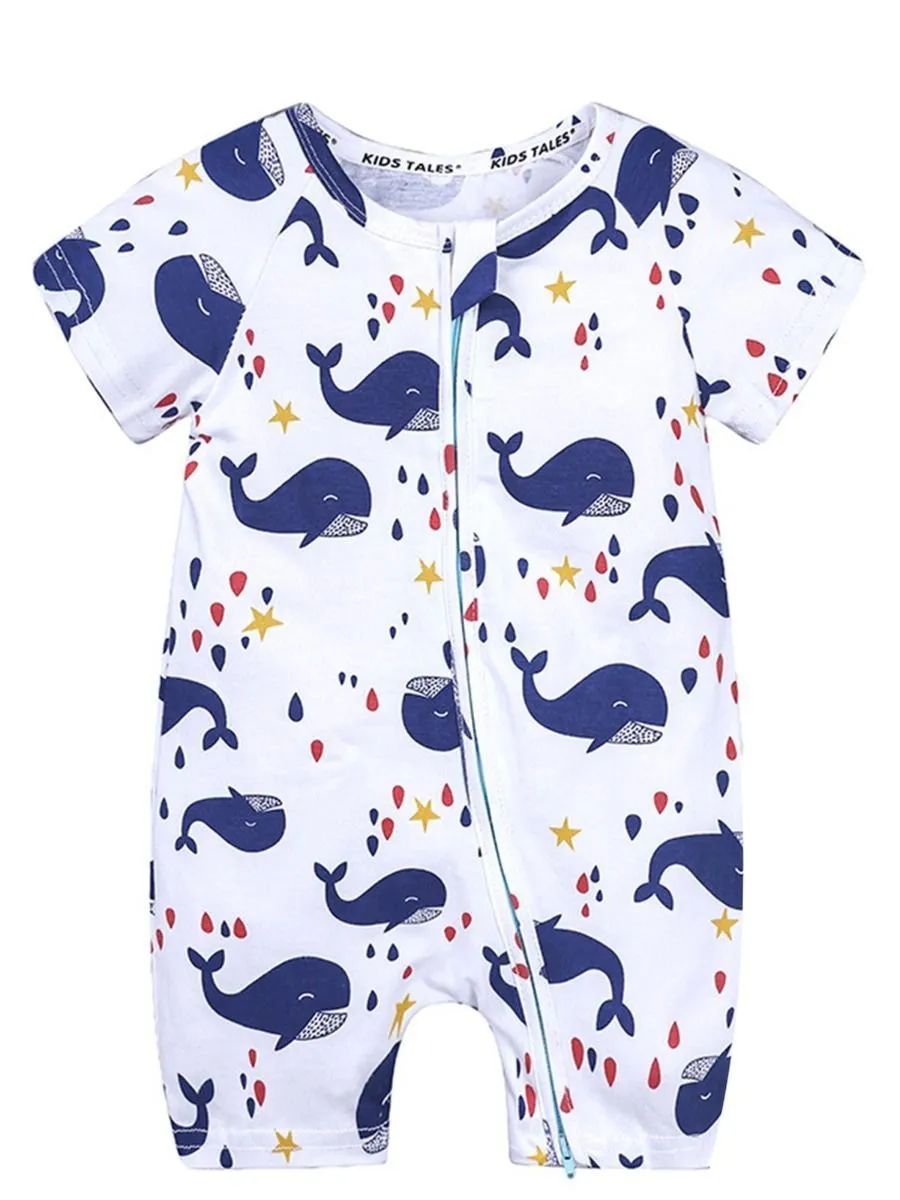 Summer Printed Bodysuit Infant Baby Onesie Overall