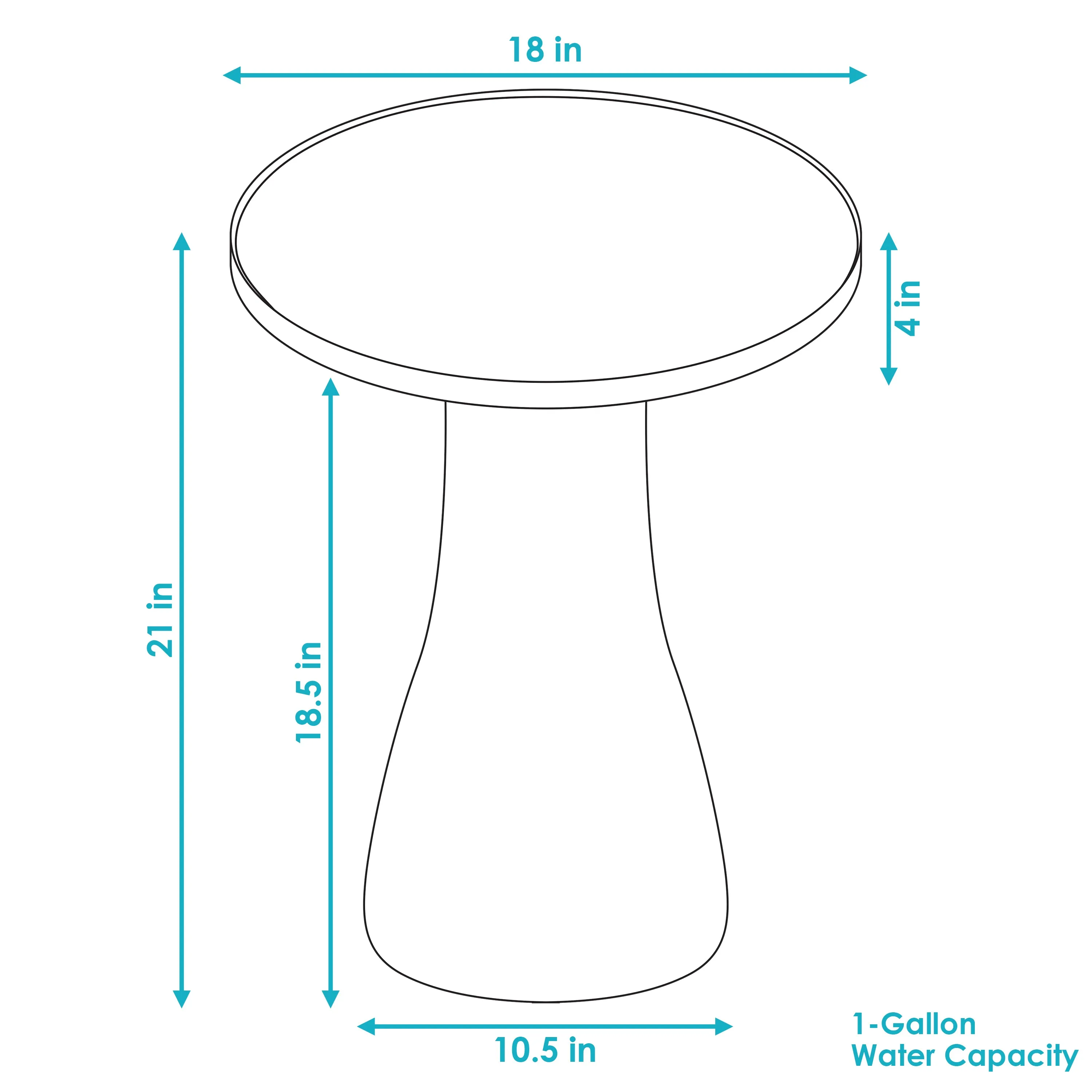 Sunnydaze Glazed Ceramic Duo-Tone Outdoor Bird Bath