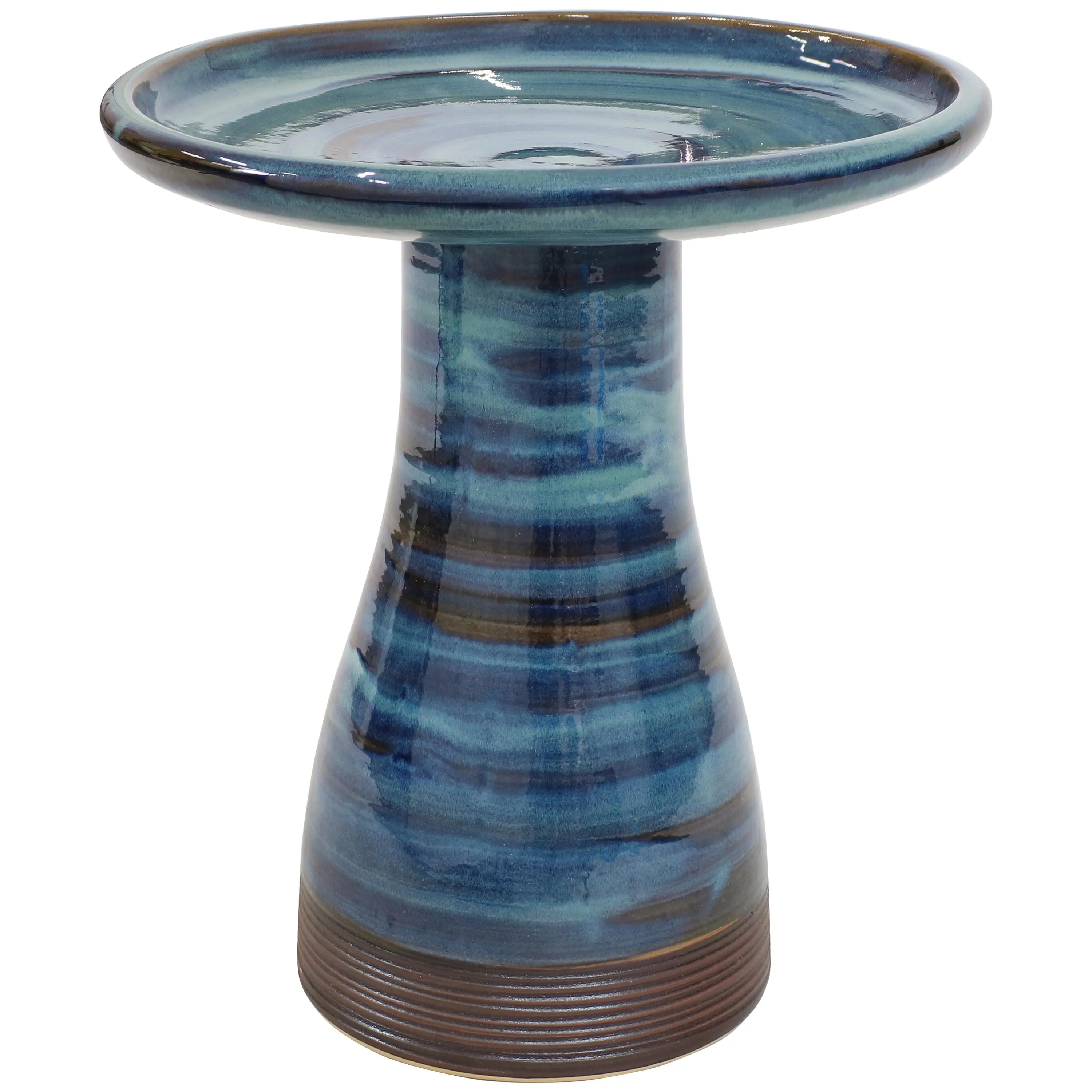 Sunnydaze Glazed Ceramic Duo-Tone Outdoor Bird Bath