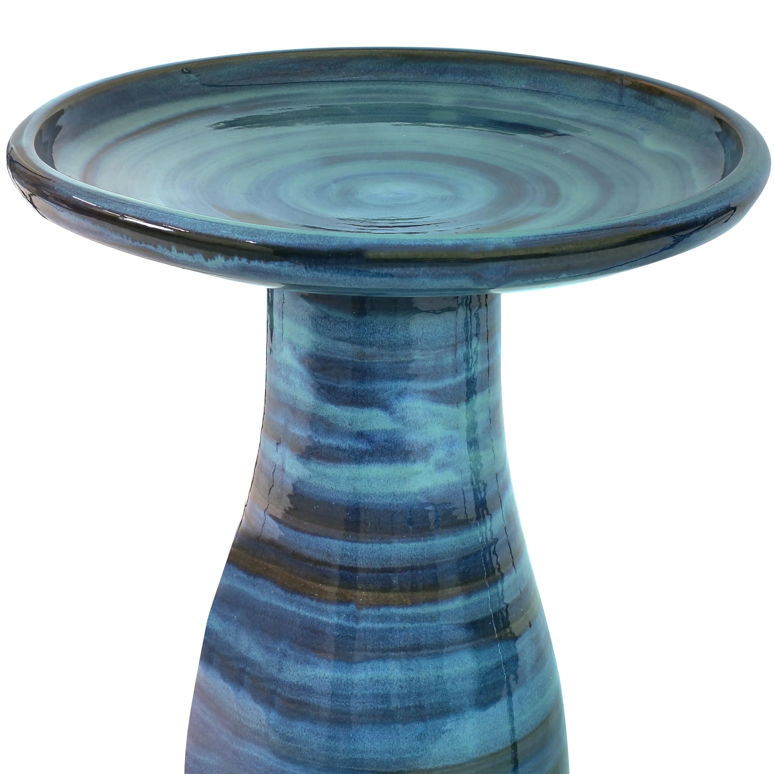 Sunnydaze Glazed Ceramic Duo-Tone Outdoor Bird Bath