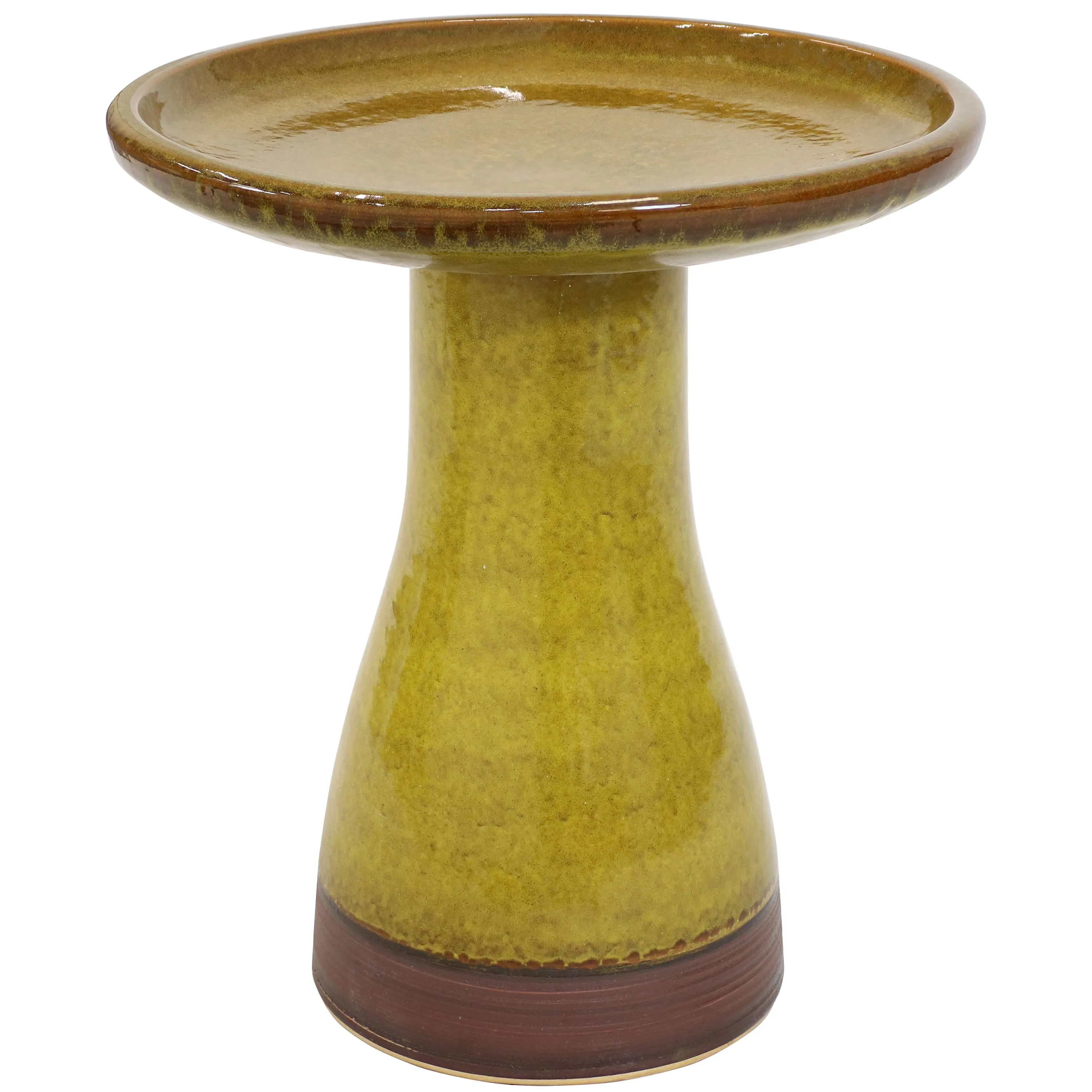 Sunnydaze Glazed Ceramic Duo-Tone Outdoor Bird Bath