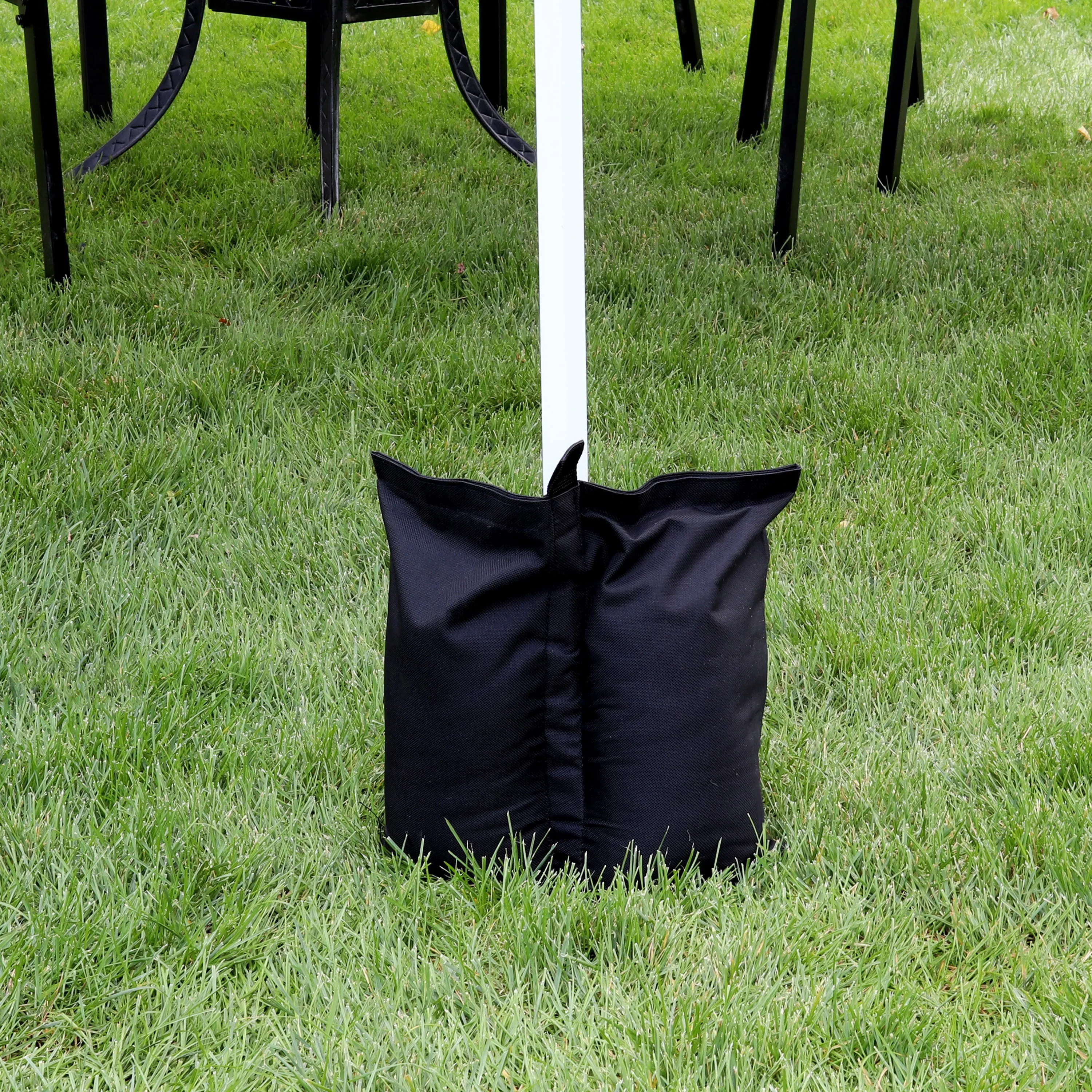 Sunnydaze Polyester Sandbag Canopy Weights - Set of 4 - Black