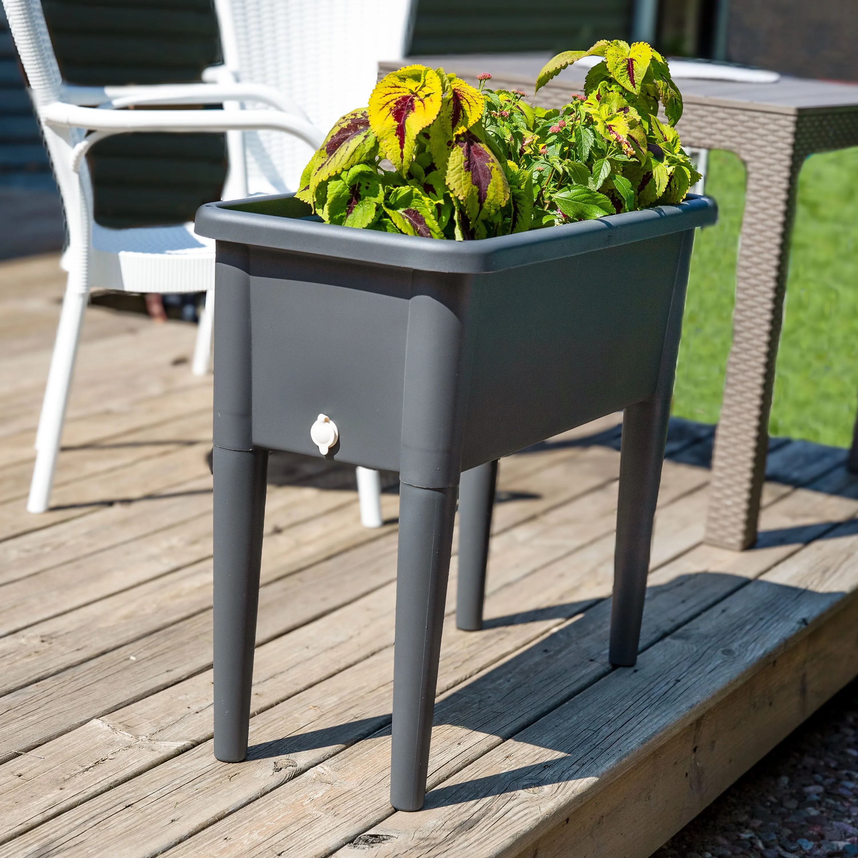Sunnydaze Self-Watering Raised Garden Bed with Cover - 33" H