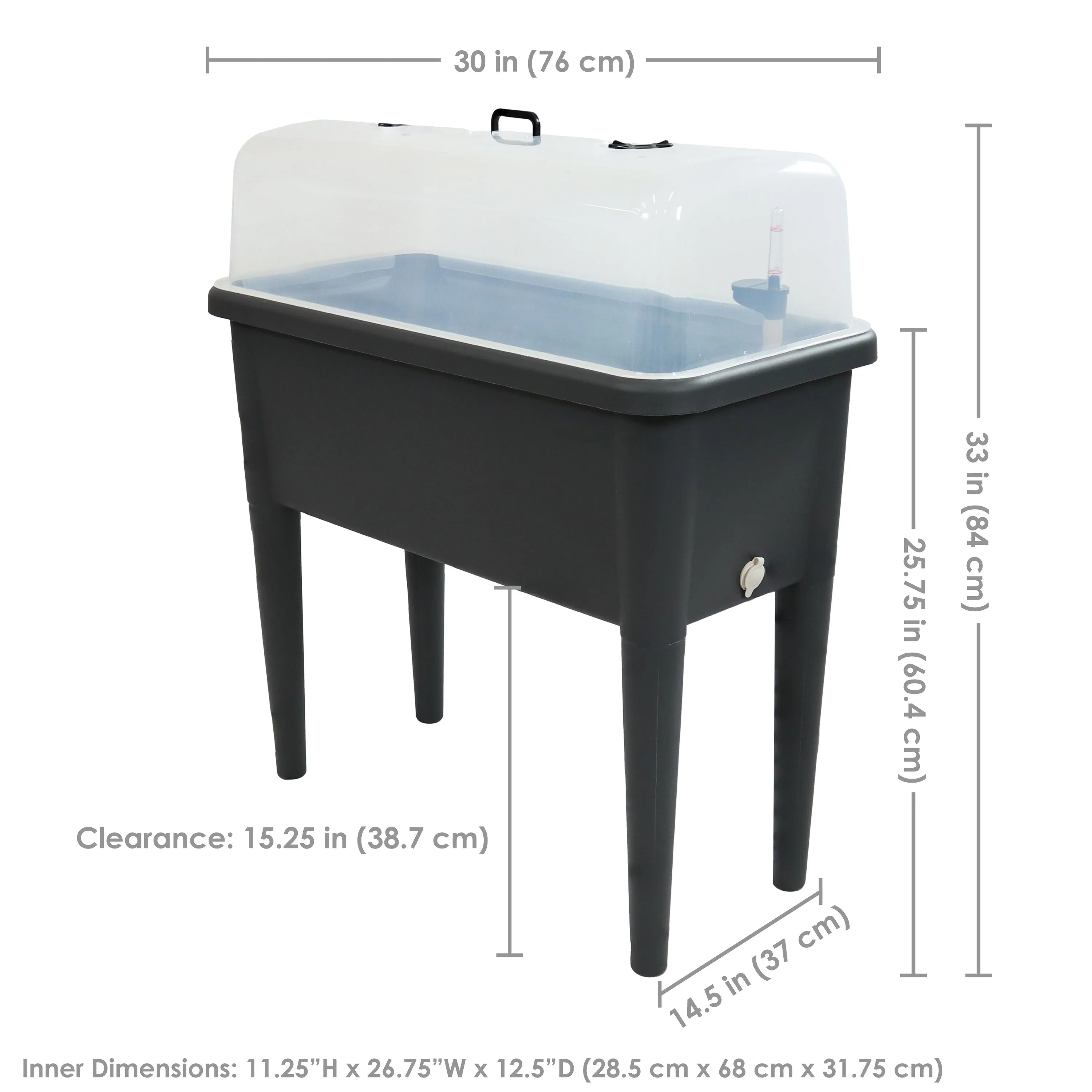 Sunnydaze Self-Watering Raised Garden Bed with Cover - 33" H