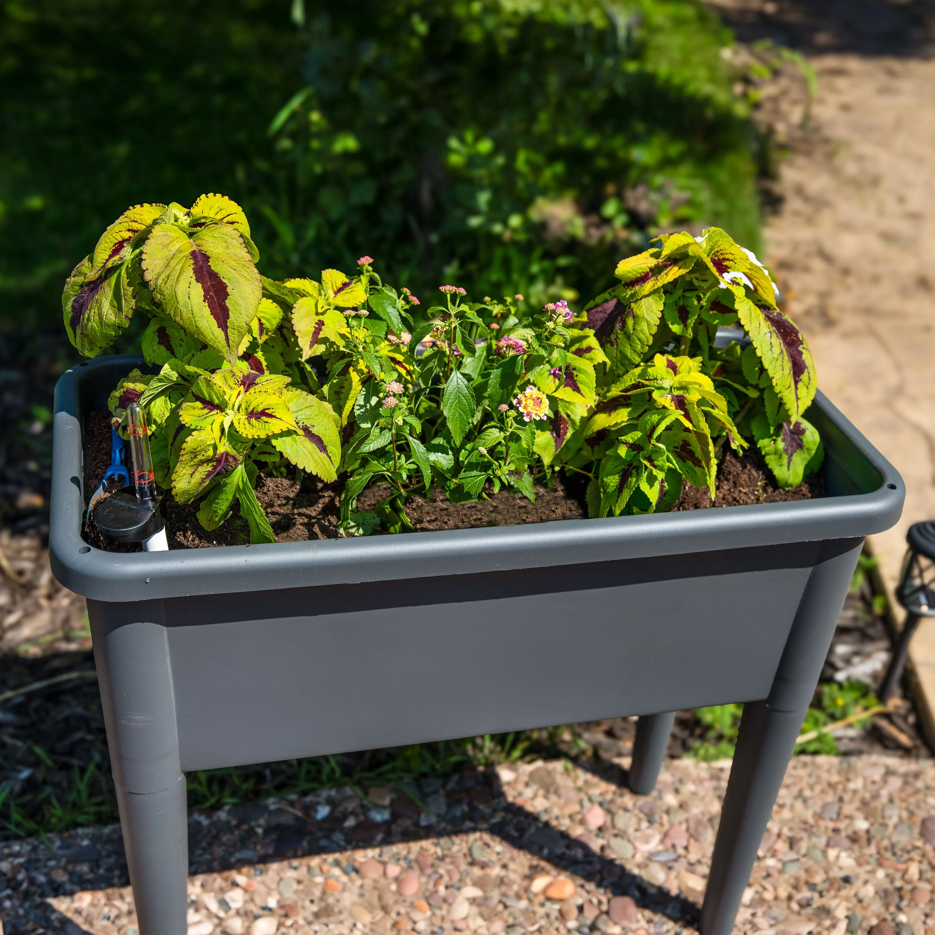 Sunnydaze Self-Watering Raised Garden Bed with Cover - 33" H