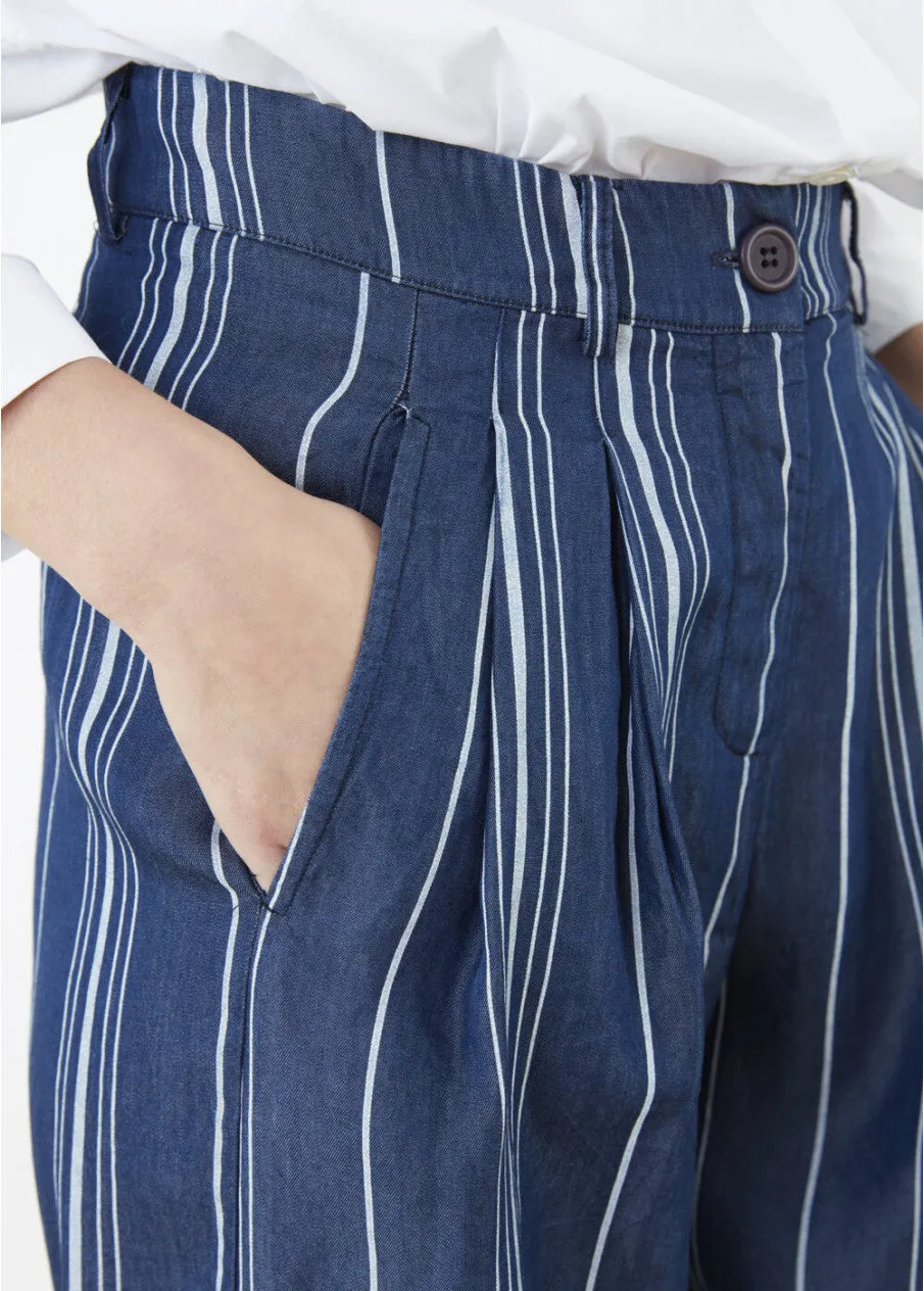 Swan Wide Leg Flowing Striped Pants
